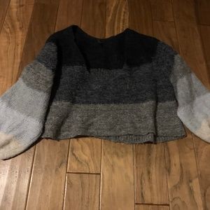 FREE PEOPLE Alpaca Chunky Knit Sweater Oversized Bishop Sleeve Medium - Large